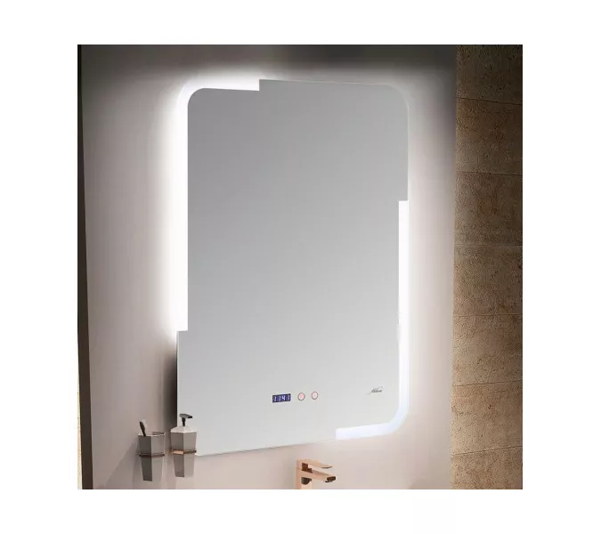 Зеркало с LED-подсветкой MELANA-6080 подогрев / часы 60х80см