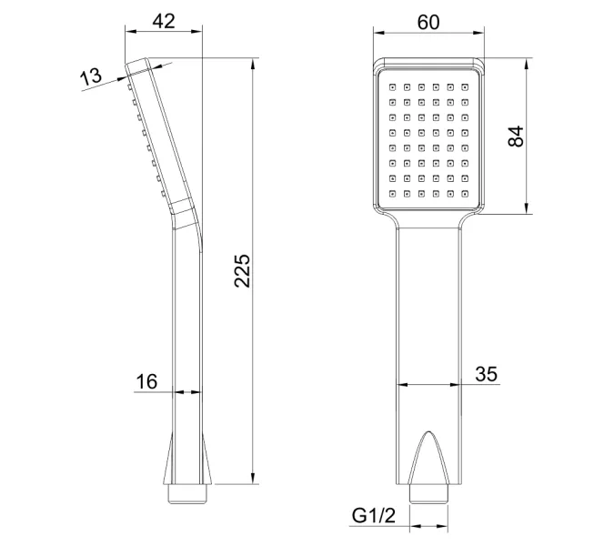 Лейка для душа из нерж.стали MELANA-610189 Tondo квадратная пластик, изображение 2