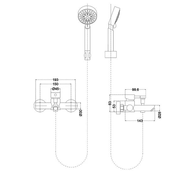 Смеситель д/ванны MELANA-610105 Tondo нерж.сталь, однорычажный, сатин, литой излив, изображение 2