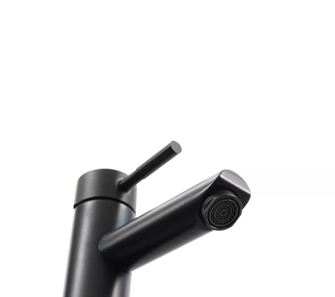 Смеситель д/ум MELANA-610102PVD-B Tondo нерж.сталь, однорычажный, графит, Выбрать цвет: Оружейная сталь, изображение 8