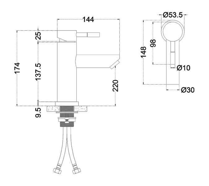 Смеситель д/ум MELANA-610101 Tondo нерж.сталь, однорычажный, сатин, литой излив, Выбрать цвет: Хром, изображение 3