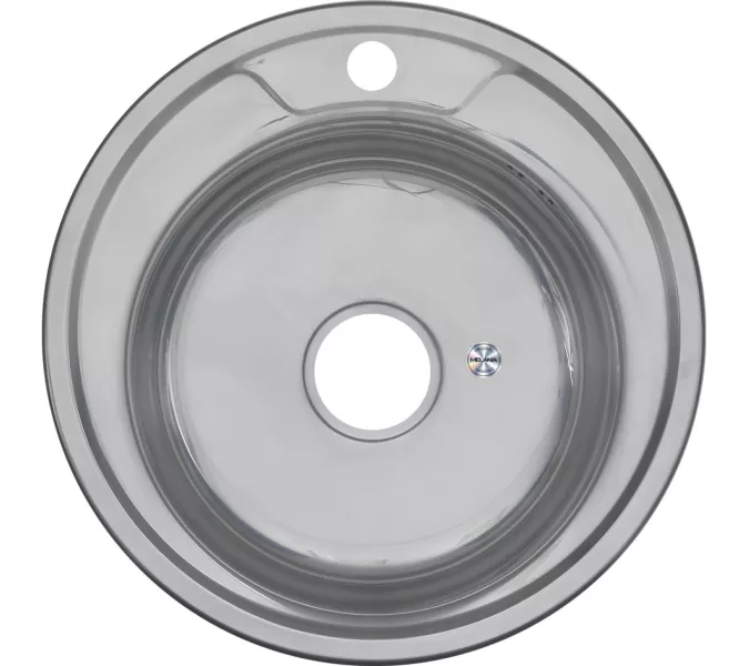 Мойка 490 MELANA 0,8/180 врезная  с сифоном, Выбрать размер: 49х49х18, изображение 3