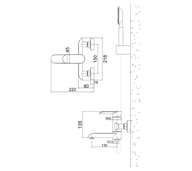 Смеситель д/ванны MELANA-610604 Paola Hi-tech нерж.сталь,сатин, изображение 3