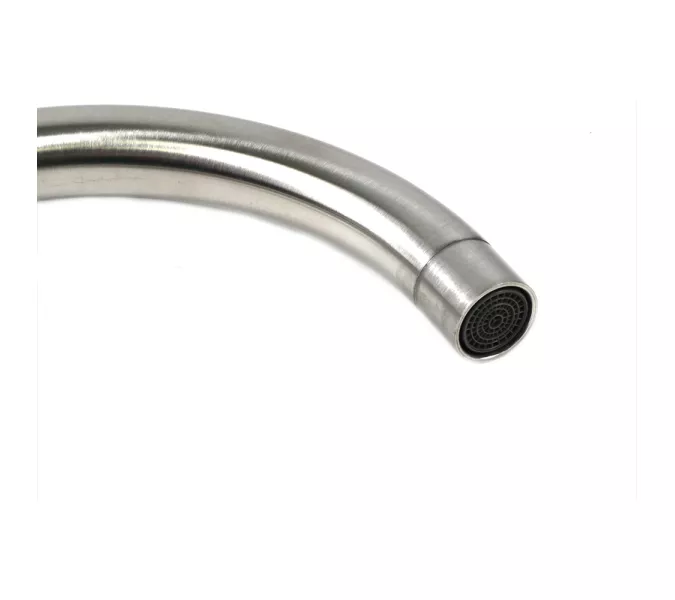 Смеситель д/кухни MELANA-610103 Tondo нерж.сталь, однорычажный, сатин, литой излив, Выбрать цвет: Хром, изображение 8