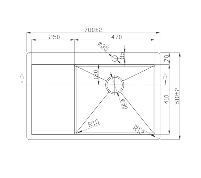 Мойка D7851HG-R MELANA ProfLine 3,0/220 ЗОЛОТО врезная  правая, Выбрать цвет: Золото, Ориентация: правая, изображение 2