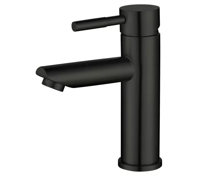 Смеситель д/ум MELANA-610101PVD-B Tondo нерж.сталь, однорычажный, черный, литой излив