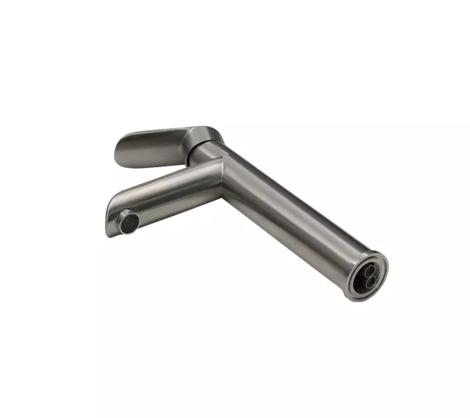 Смеситель д/ум MELANA-610602 Paola Hi-tech нерж.сталь, однорычажный, сатин, литой излив, изображение 4