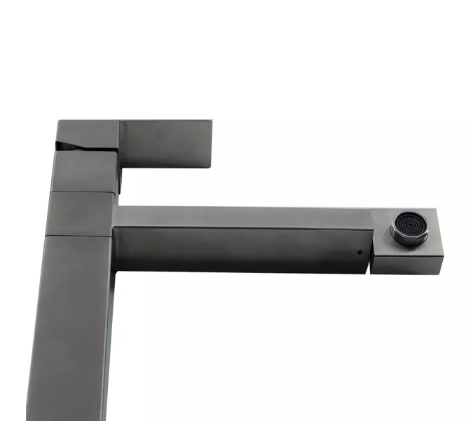 Смеситель д/кухни MELANA-610203 Cubo нерж.сталь, однорычажный, сатин, литой излив, изображение 5