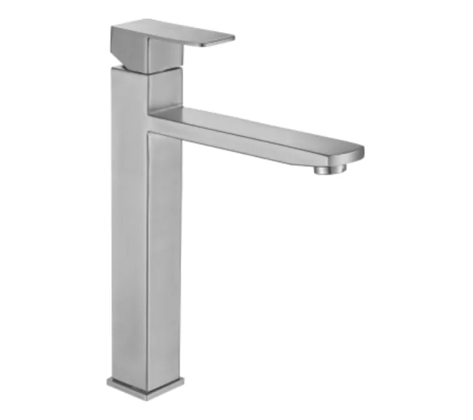 Смеситель д/ум MELANA-610202 Cubo нерж.сталь, однорычажный, сатин, литой излив, изображение 2