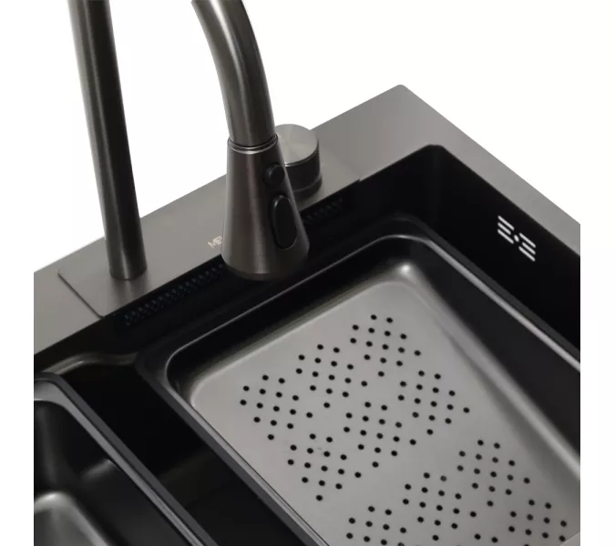 Мойка D6846B+6 MELANA ProfLine 3,0/215 ГРАФИТ врезная, Выбрать цвет: Графит, изображение 5