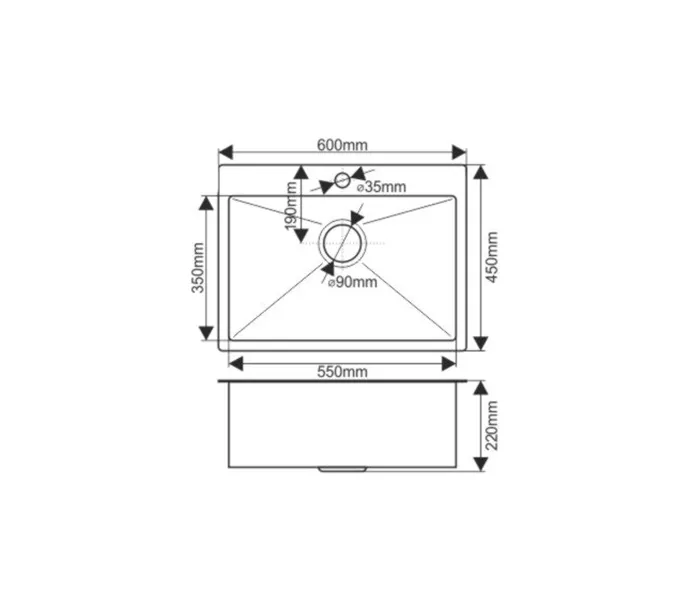 Мойка MLN-D6045HB +3 графит MELANA ProfLine 3,0/220 комплект мойки из нержавеющей стали 3 в 1, изображение 7
