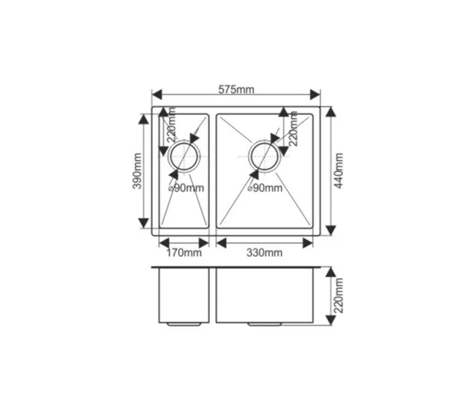 Мойка H57544 MELANA ProfLine 3,0/200 САТИН врезная  с коландером, изображение 3