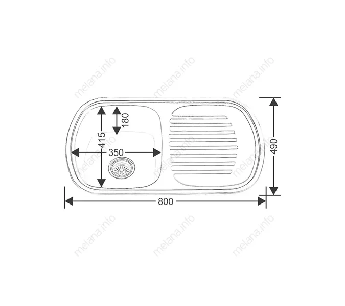 MELANA 142 мойка MLN 8049  вр.универ 0,6/160, изображение 2