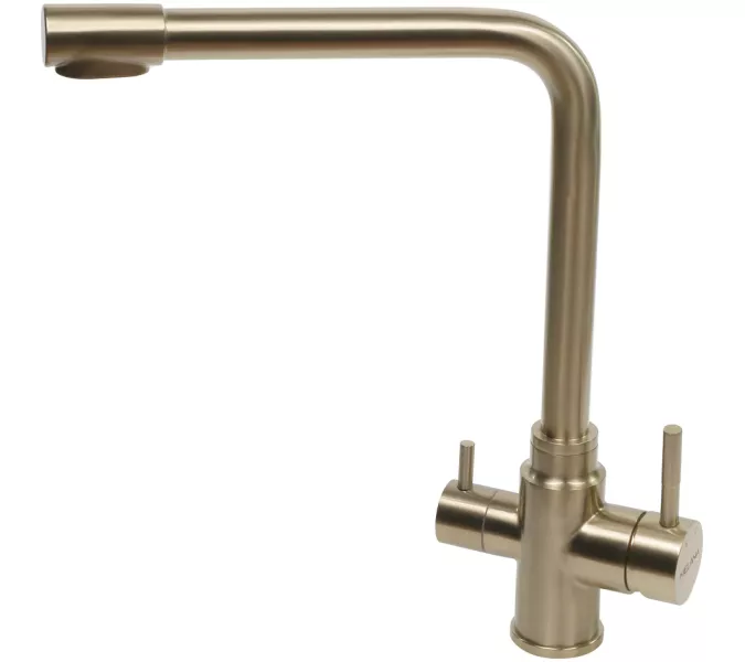 Смеситель д/кухни MELANA-F9505HG нерж.сталь, с переключателем на фильтр, однорычажный, золото, Выбрать цвет: Золото, изображение 3