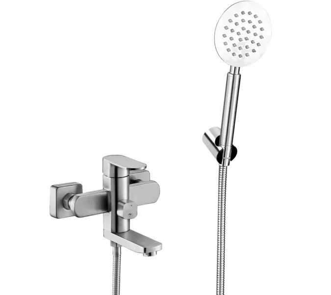 Смеситель д/ванны MELANA-610305 Stello нерж.сталь, однорычажный, сатин, литой излив, изображение 3