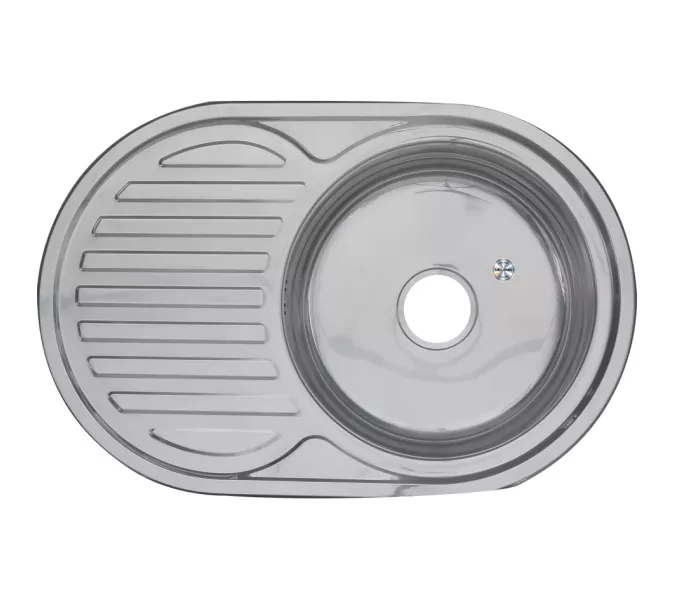 Мойка 7750 U MELANA 0,6/0,8/180 врезная  с сифоном, Внешний вид: толщина 0,6, изображение 2