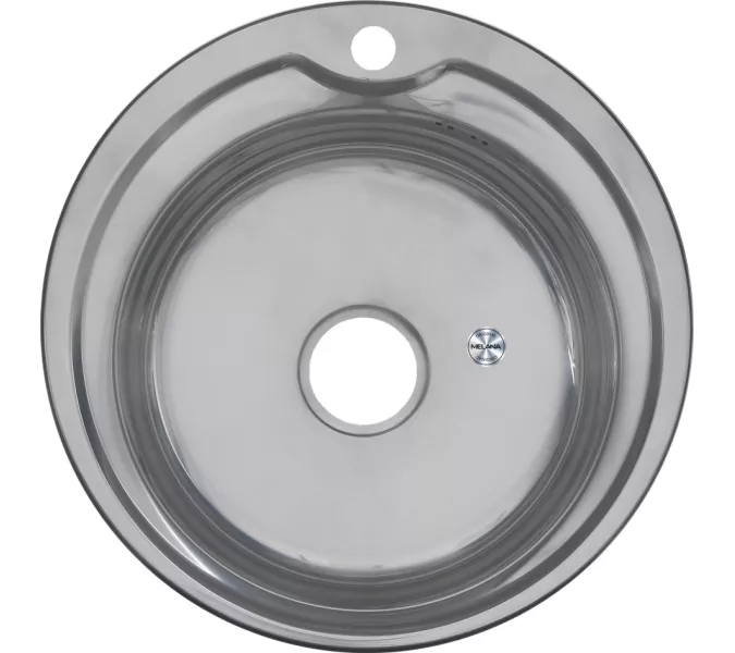 Мойка 510 MELANA 0,8/180 врезная  с сифоном, Внешний вид: Полированная, изображение 2