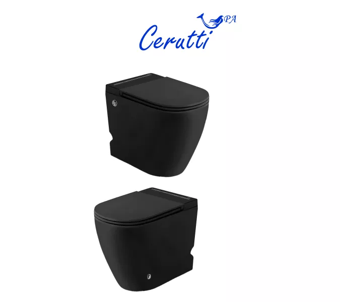 Унитаз Ceruttispa CT10199 SELLA Pulse MB приставной с функцией импульсного смыва, безободковый, чёрный матовый, Выбрать цвет: Черный матовый, изображение 4