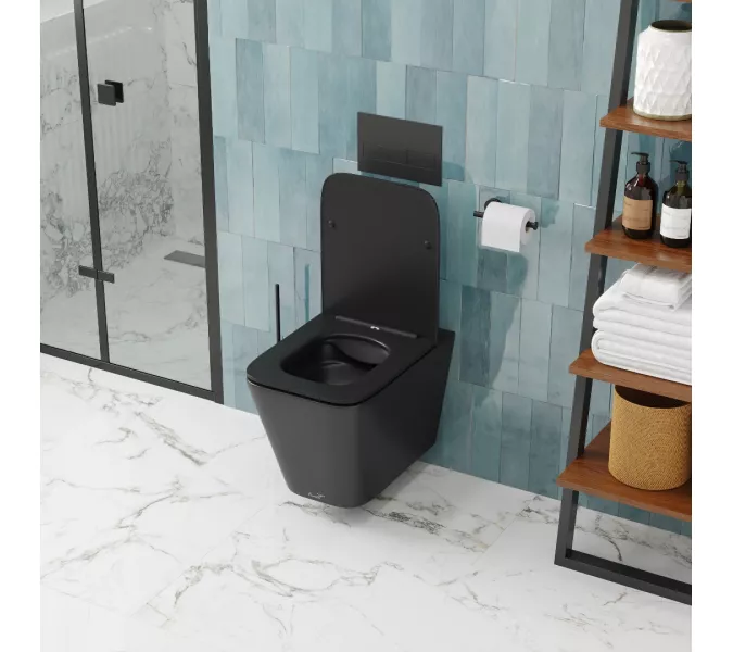 Унитаз Ceruttispa  MAIELLA Aria MB CT9163 подвесной безободковый черный матовый, Выбрать цвет: Черный матовый, изображение 2