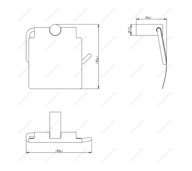Держатель туалетной бумаги MELANA сатин хром MLN-865007, изображение 2