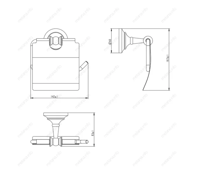 Держатель туалетной бумаги MELANA хром+золото MLN-820007, изображение 2