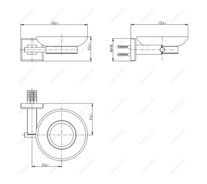 Мыльница стеклянная MELANA сатин хром MLN-862010-1, изображение 2
