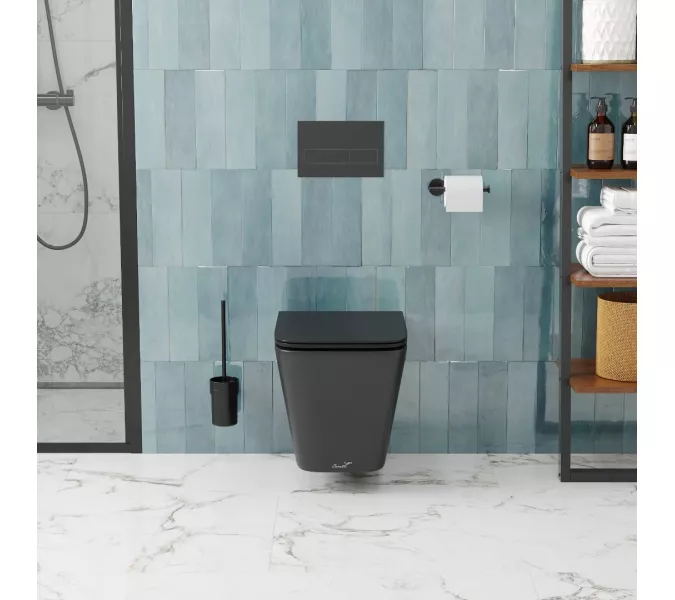 Унитаз Ceruttispa  MAIELLA Aria MB CT9163 подвесной безободковый черный матовый, Выбрать цвет: Черный матовый