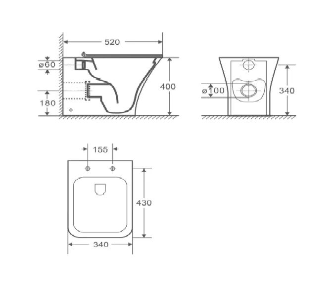 Унитаз  Ceruttispa  CT7841 VETTORE F приставной безободковый, изображение 10