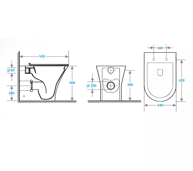 Унитаз Ceruttispa CT7842 BERNINA F приставной безободковый, изображение 6