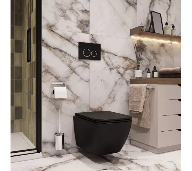 УнитазCeruttispa  MIMI Aria MB CT8920 подвесной безободковый черный матовый