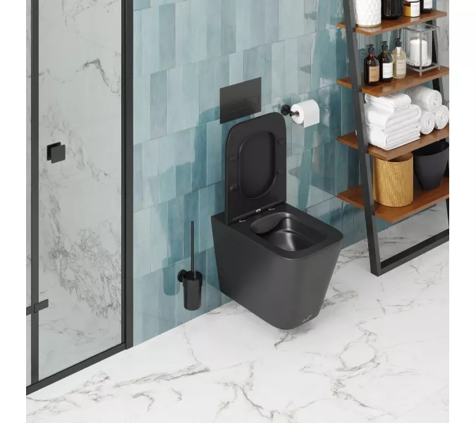 Унитаз Ceruttispa  MAIELLA Aria MB CT9163 подвесной безободковый черный матовый, Выбрать цвет: Черный матовый, изображение 3