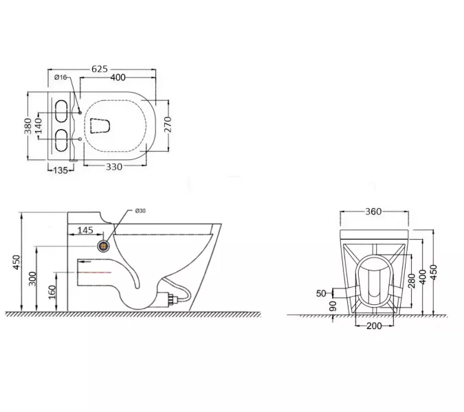 Унитаз Ceruttispa CT10200 NAUTILUS Pulse приставной с функцией импульсного смыва, безободковый, изображение 6