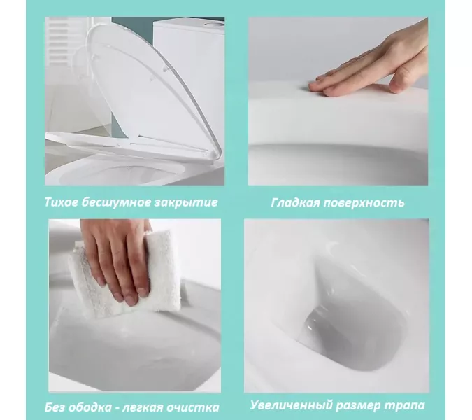 Унитаз Ceruttispa  SELLA GW CT9864 напольный безободковый белый, Выбрать цвет: Белый, изображение 9