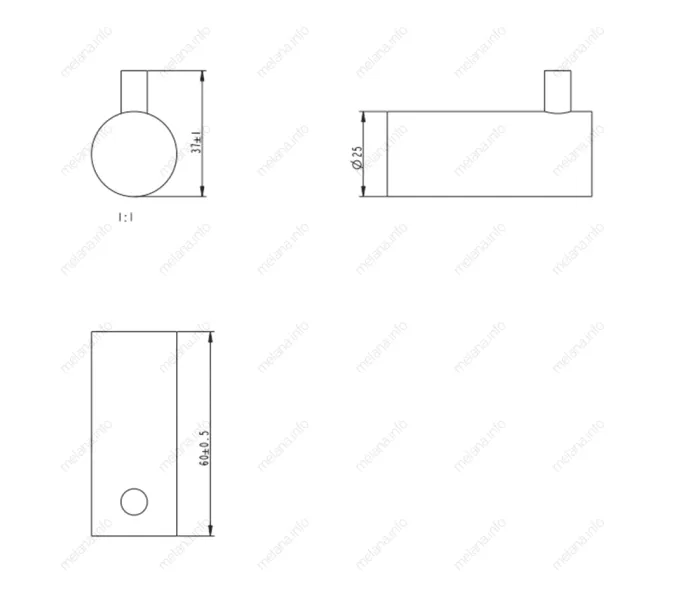 Крючок одинарный MELANA сатин хром MLN-865008, изображение 2