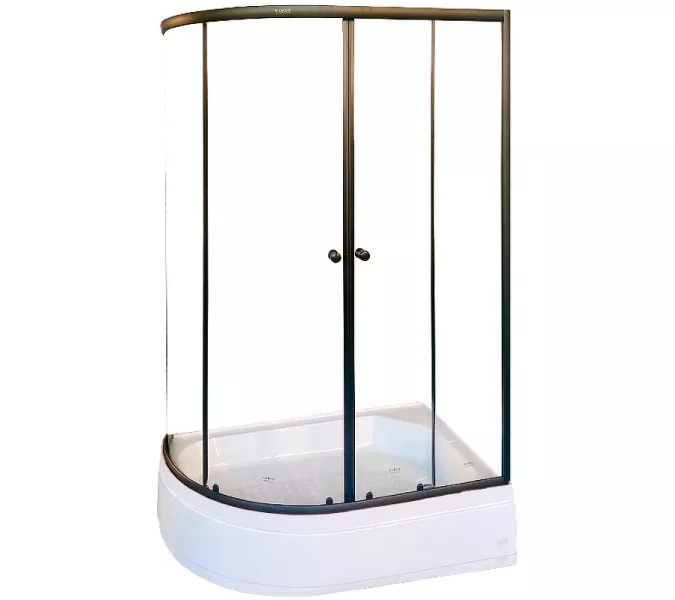 Душевой  уголок ZEM1201ВR/ВL PARLY с поддоном (120х80х195), Цвет стекла: прозрачное, Цвет профиля: Черный, Выбрать размер: 120х80, Ориентация: правая