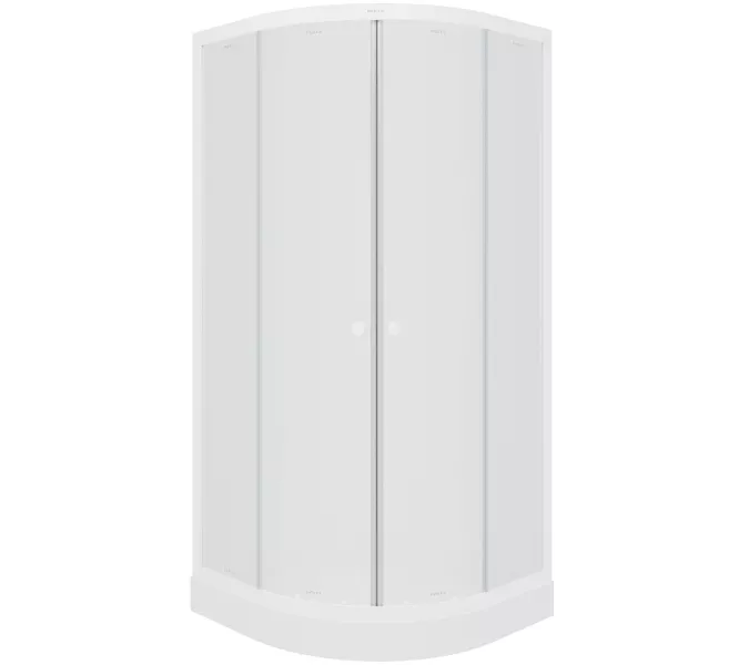 Душевой  уголок ZF81  PARLY с поддоном, Цвет стекла: матовое, Высота поддона: Низкий, Цвет профиля: Белый, Выбрать размер: 80х80, изображение 4
