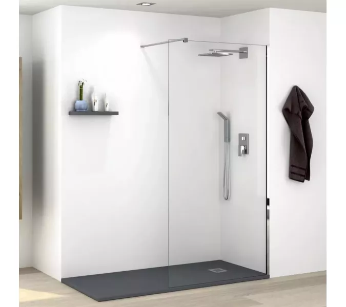 Душевая перегородка T100 PARLY, Цвет стекла: прозрачное, Цвет профиля: Хром, Выбрать размер: 100