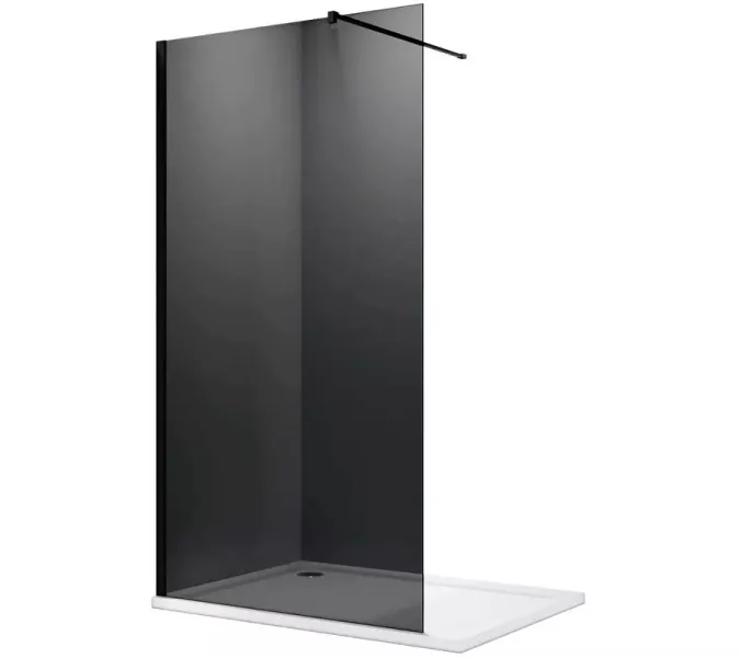 Душевая перегородка PARLY  T100G, Цвет стекла: тонированное, Цвет профиля: Черный, Выбрать размер: 100, изображение 3
