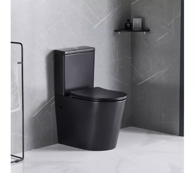 Унитаз Ceruttispa SELLA MB CT9865  напольный безободковый черный матовый, Выбрать цвет: Черный матовый