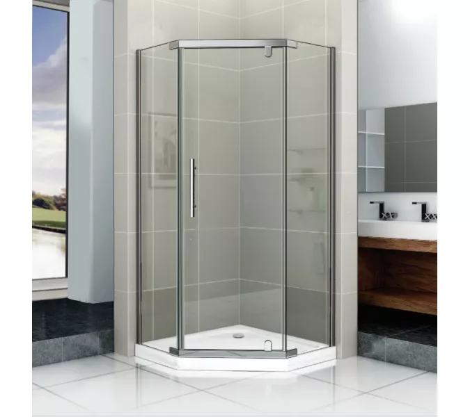 Душевой  уголок ZPE911TE  PARLY с поддоном, Цвет стекла: прозрачное, Цвет профиля: Хром, Выбрать размер: 90х90