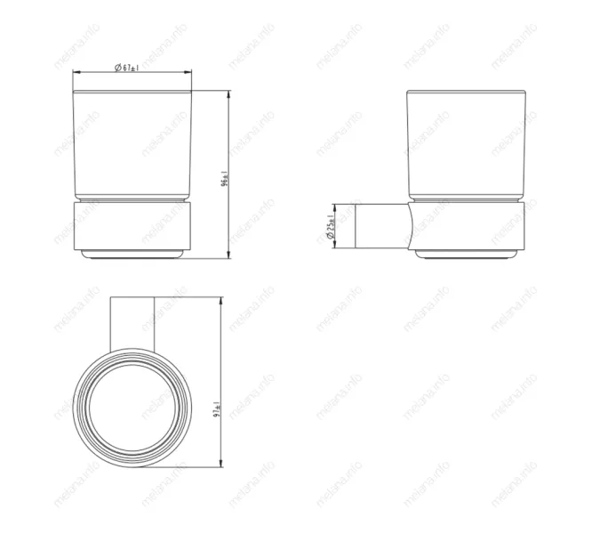 Стакан подвесной MELANA сатин хром MLN-865010, изображение 2