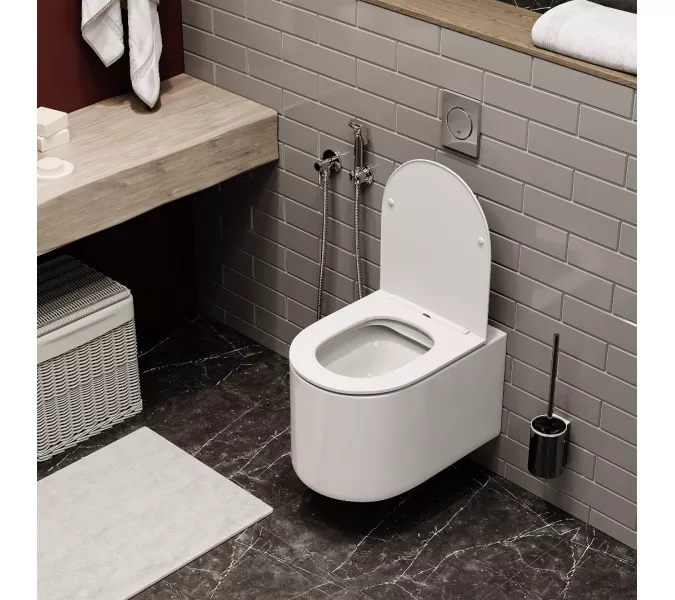 Унитаз Ceruttispa TANARO Aria MW CT9236  подвесной безободковый белый матовый, изображение 2