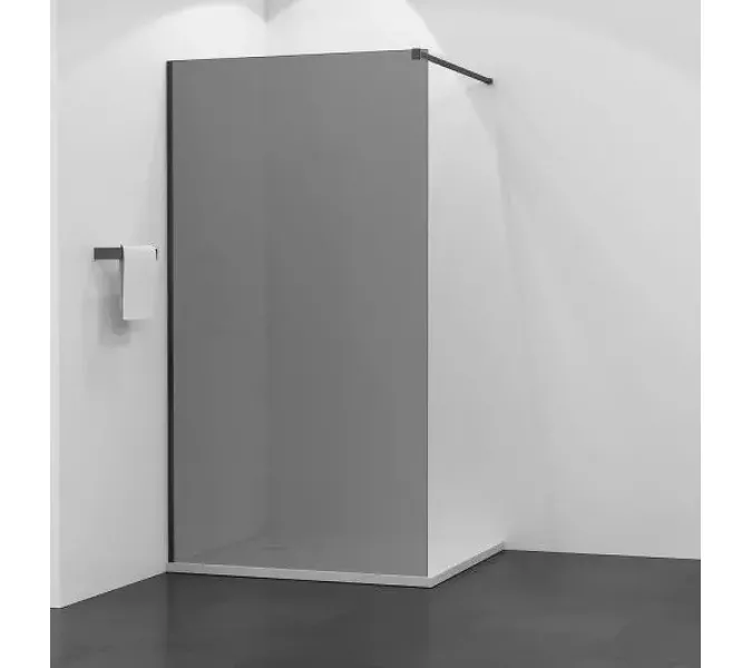 Душевая перегородка PARLY  T100G, Цвет стекла: тонированное, Цвет профиля: Черный, Выбрать размер: 100, изображение 4