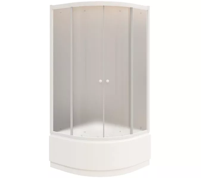 Душевой уголок ZF90 PARLY с поддоном, Цвет стекла: матовое, Высота поддона: Высокий, Цвет профиля: Белый, Выбрать размер: 90х90, изображение 5