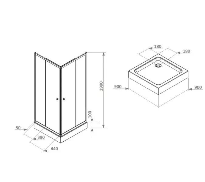 Душевой  уголок ZEQ911B  PARLY с поддоном, изображение 4