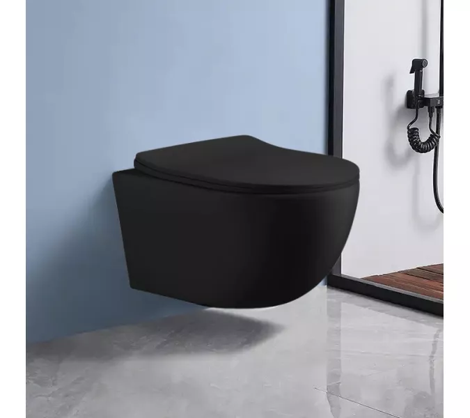 Унитаз Ceruttispa CT10017 ORLTER Aria MBF подвесной безободковый, черный матовый