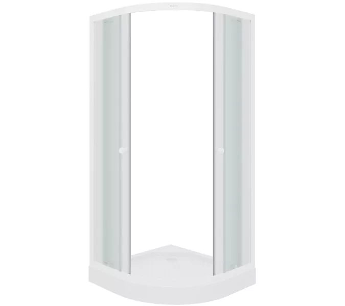 Душевой  уголок ZF81  PARLY с поддоном, Цвет стекла: матовое, Высота поддона: Низкий, Цвет профиля: Белый, Выбрать размер: 80х80, изображение 5