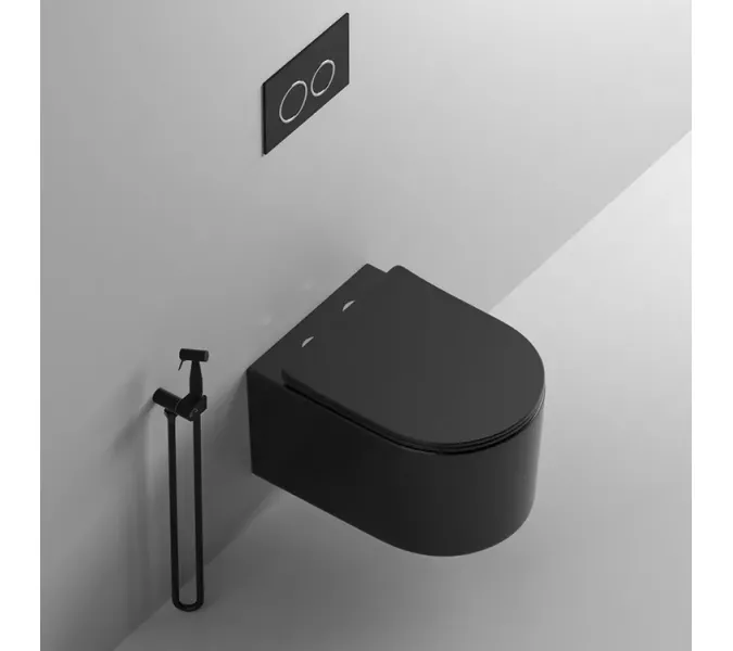 Унитаз Ceruttispa TANARO Aria MB CT9238 подвесной безободковый черный матовый