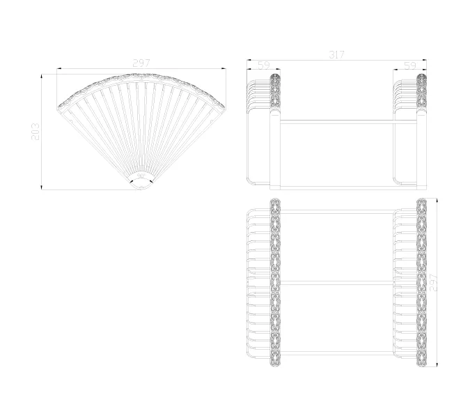Полка угловая 2-х ярусная  Lemark JASMINE 240х240х365 мм, Выбрать цвет: Черная бронза, изображение 2