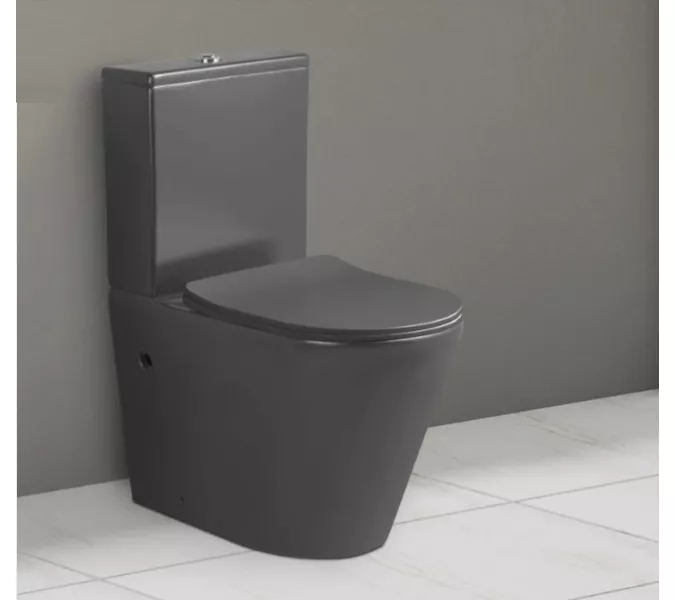 Унитаз Ceruttispa SELLA MB CT9865  напольный безободковый черный матовый, Выбрать цвет: Черный матовый, изображение 2